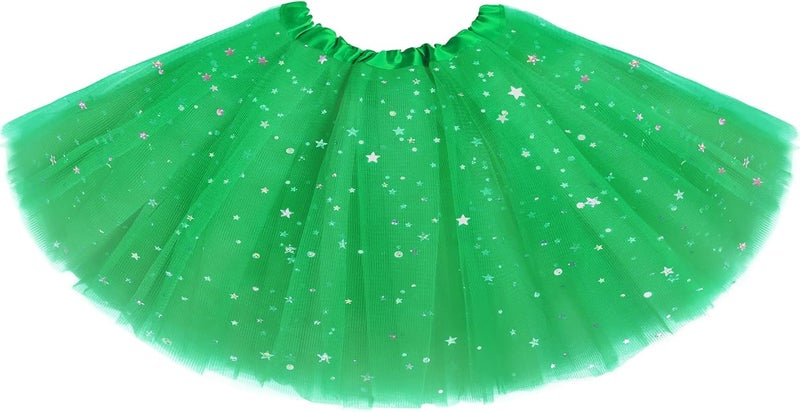 Lainlight Store Tutu for Girls Stars Sequins Princess Ballet Dress Tulle Skirt for Girls 4-12 Years 3 Layered - Image 1